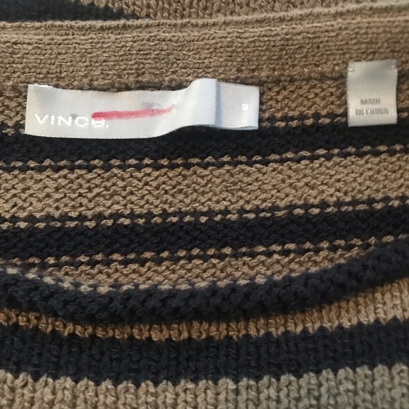 Vince Striped Cotton Cropped Shell Sweater - Picture 7 of 8